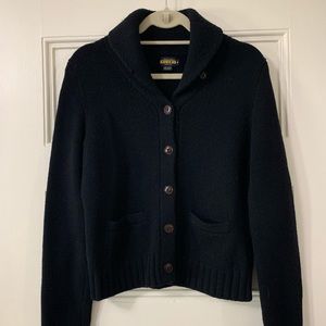 Black Cashmere Rugby Cardigan